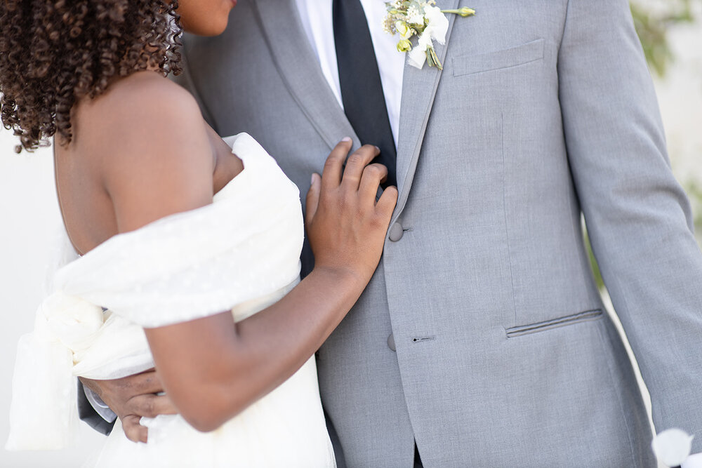 Myron &amp; Olivia wearing Renee Grace Bridal