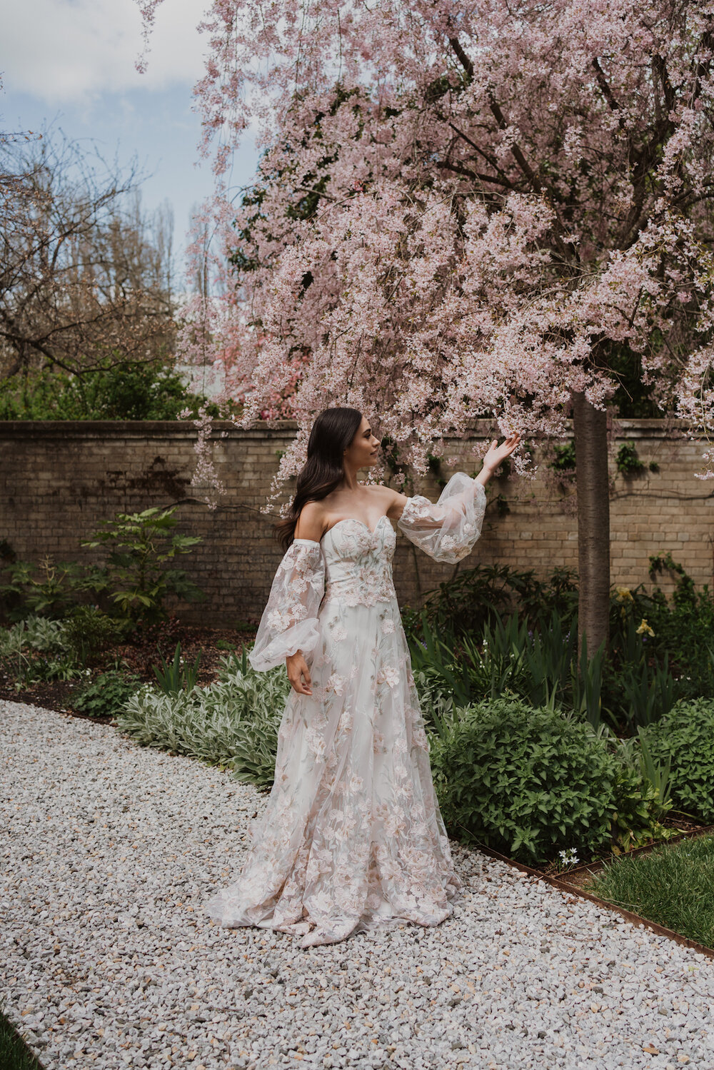 Styled Spring Elopement at Mona Farm featuring the Renee Grace Bridal 'Alana' gowns