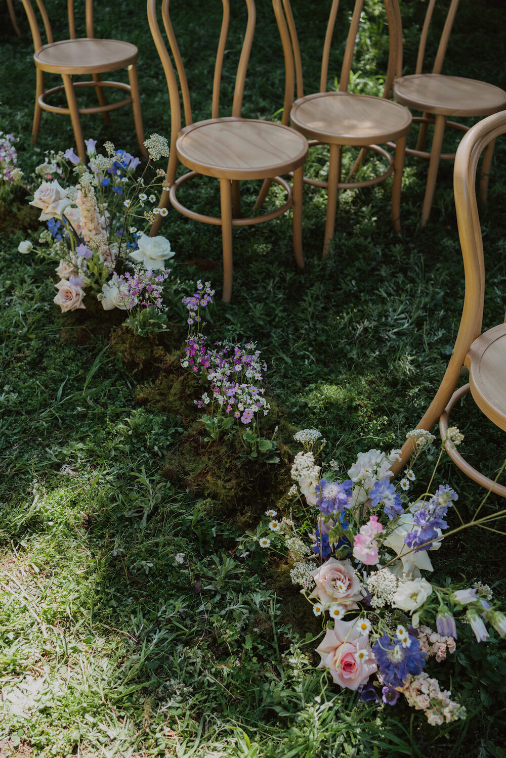 Styled Spring Elopement at Mona Farm featuring the Renee Grace Bridal 'Alana' gowns