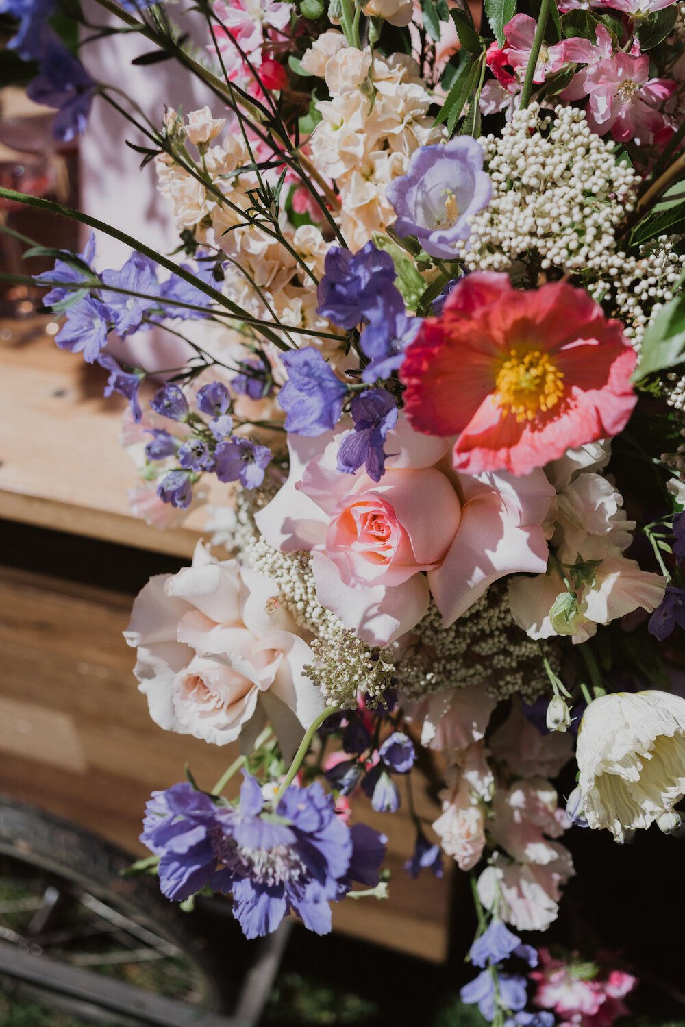 Styled Spring Elopement at Mona Farm featuring the Renee Grace Bridal 'Alana' gowns