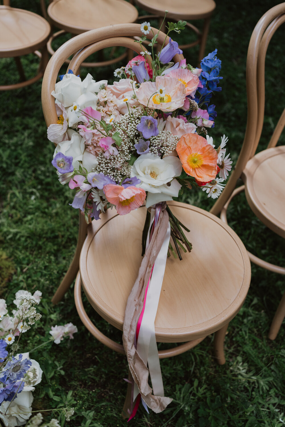 Styled Spring Elopement at Mona Farm featuring the Renee Grace Bridal 'Alana' gowns